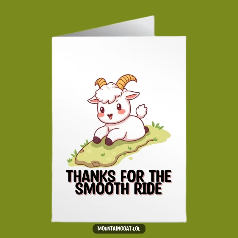 Free Printable Kawaii Goat Thank You Card - Funny Sliding Downloadable Gift