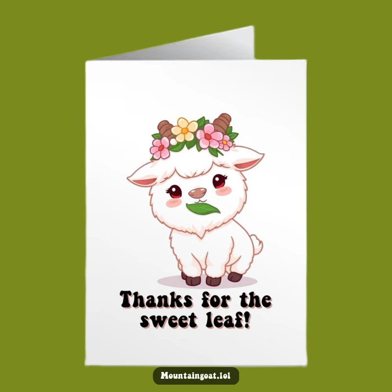 Free Printable Flower Goat Thank You Card: Funny Gratitude Munch Download