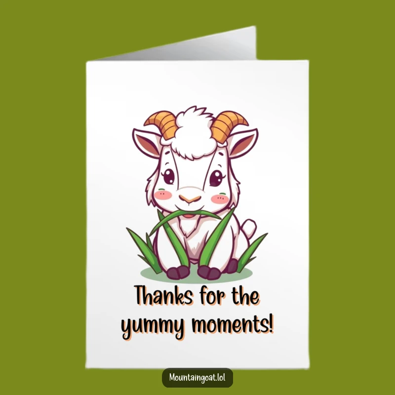 Free Printable Goat Munching Thank You Card - Peaceful DIY Downloadable