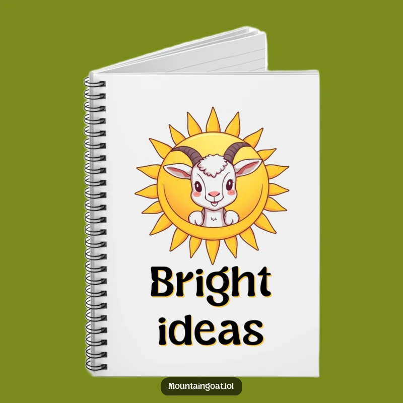 Funny Goat Peeking Sun Notebook: Jot Down Your Thoughts with Sunshine