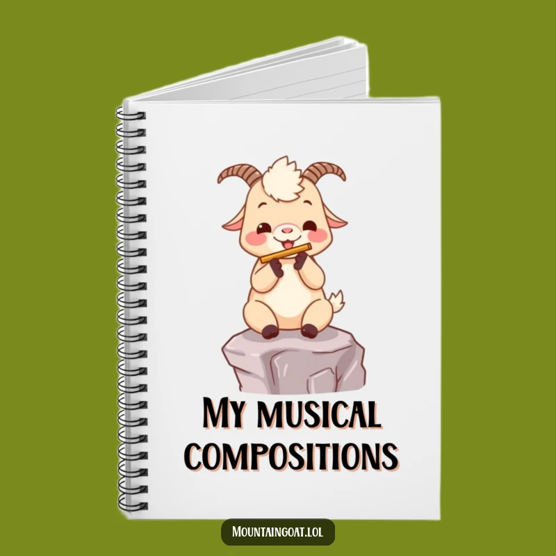 Funny Kawaii Goat Flute Player Notebook - Journaling Music Gift