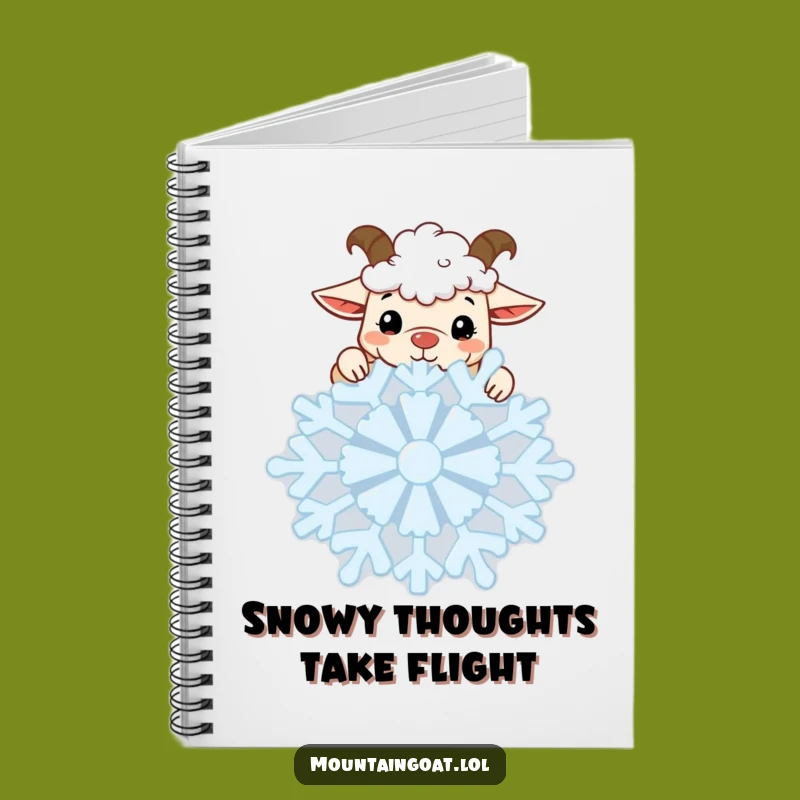 Funny Kawaii Goat Snowflake Notebook: Curious Winter Notes For Your Ideas Gift