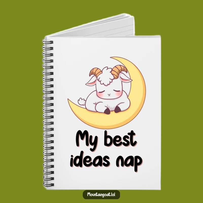 Funny Moon Goat Journal - Sleepy Thoughts Notebook, Humorous Writing Gift