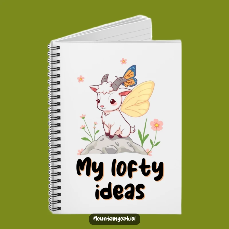 Funny Mountain Goat Butterfly Wings Notebook: Journal Your Whimsical Thoughts Gift