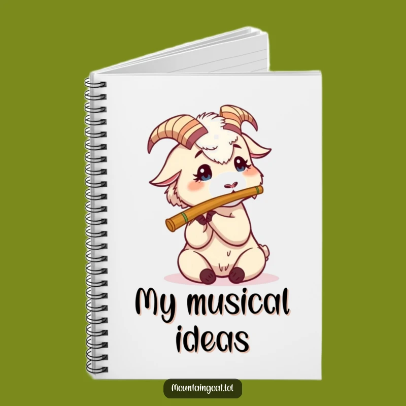 Funny Mountain Goat Flute Notebook: Jot Down Your Melodies!