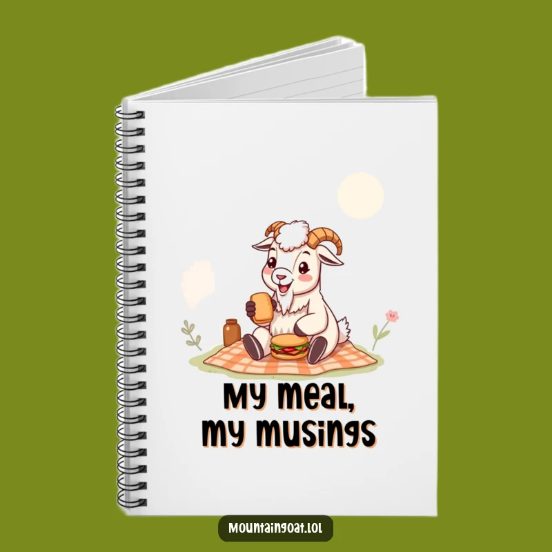 Funny Mountain Goat Notebook: Picnic Goat with Tiny Sandwich, Perfect for Humorous Notes