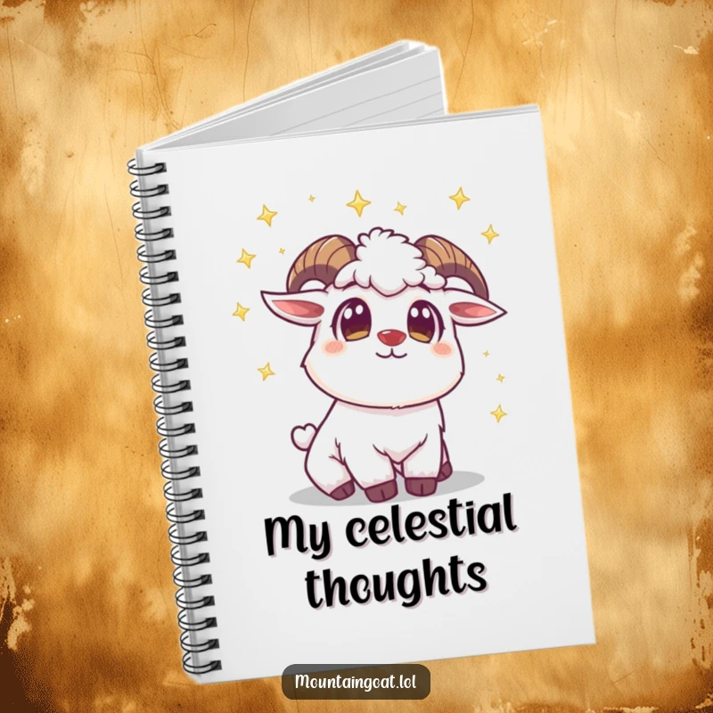 Funny Mountain Goat Star Notebook: A goat with wide eyes looks at stars, inspiring notes and cosmic reflections.