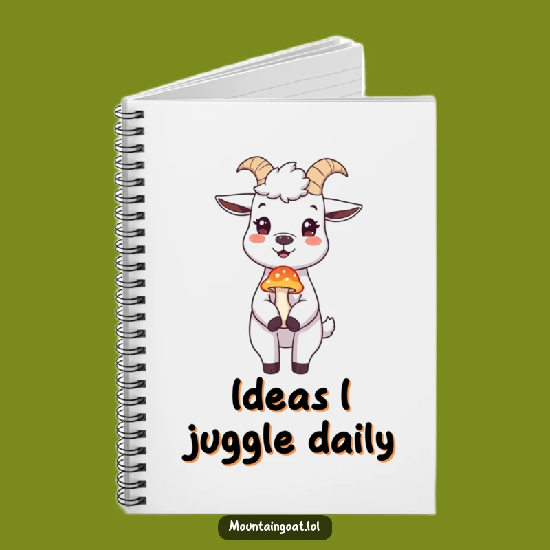 Funny Mountain Goat Mushroom Notebook: Jot Down Ideas with Whimsical Humor!