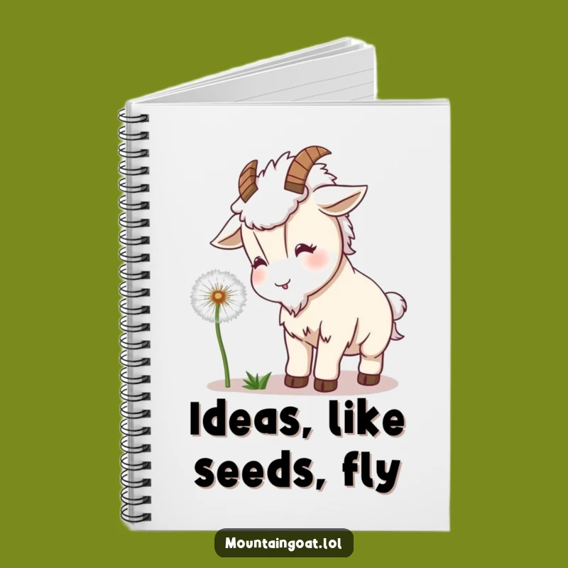 Funny Kawaii Goat Dandelion Notebook: Playful Notes For Your Ideas Gift