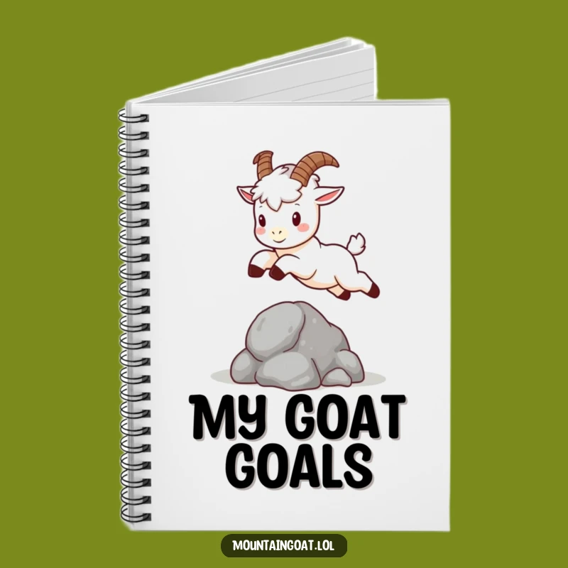 Funny Kawaii Mountain Goat Notebook - Jot Down Adventures with This Cute Gift