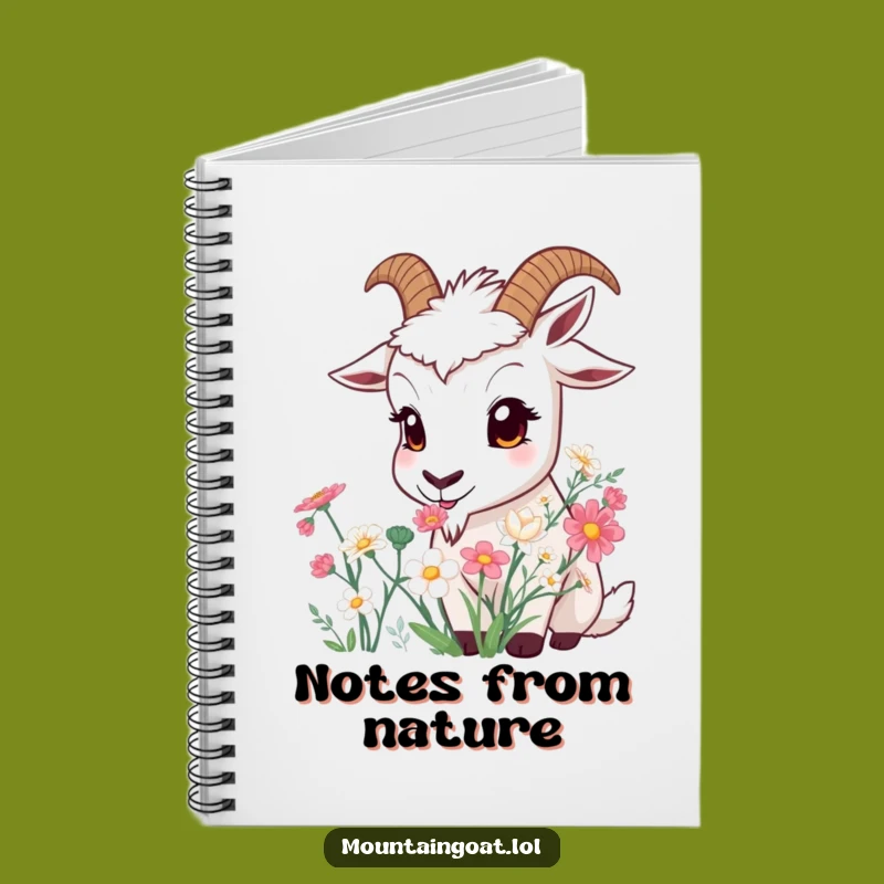 Funny Curious Goat Flower Notebook - Journaling Goat Nature Gift!