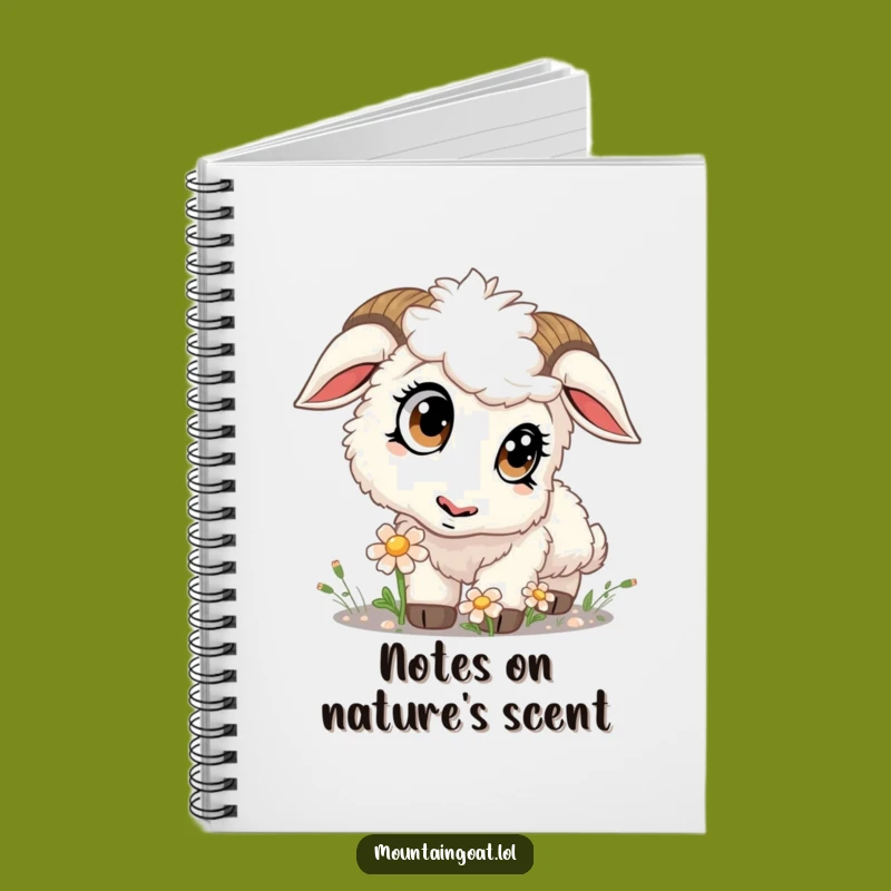 Funny Kawaii Goat Sniffing Flower Notebook: Journal Nature's Wonders