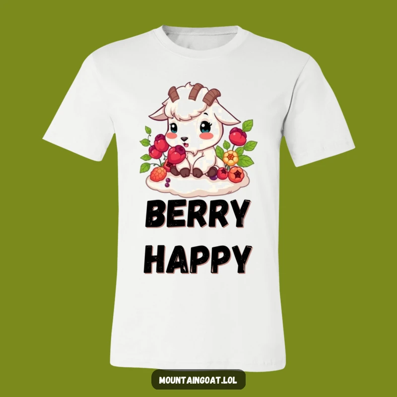 Funny Mountain Goat Berry T-Shirt: Happy Muncher, Outdoor Gift