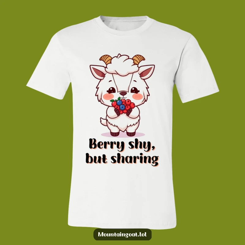 Funny Blushing Goat Berries T-Shirt: Wear Your Sweetness with Humor Funny Gift