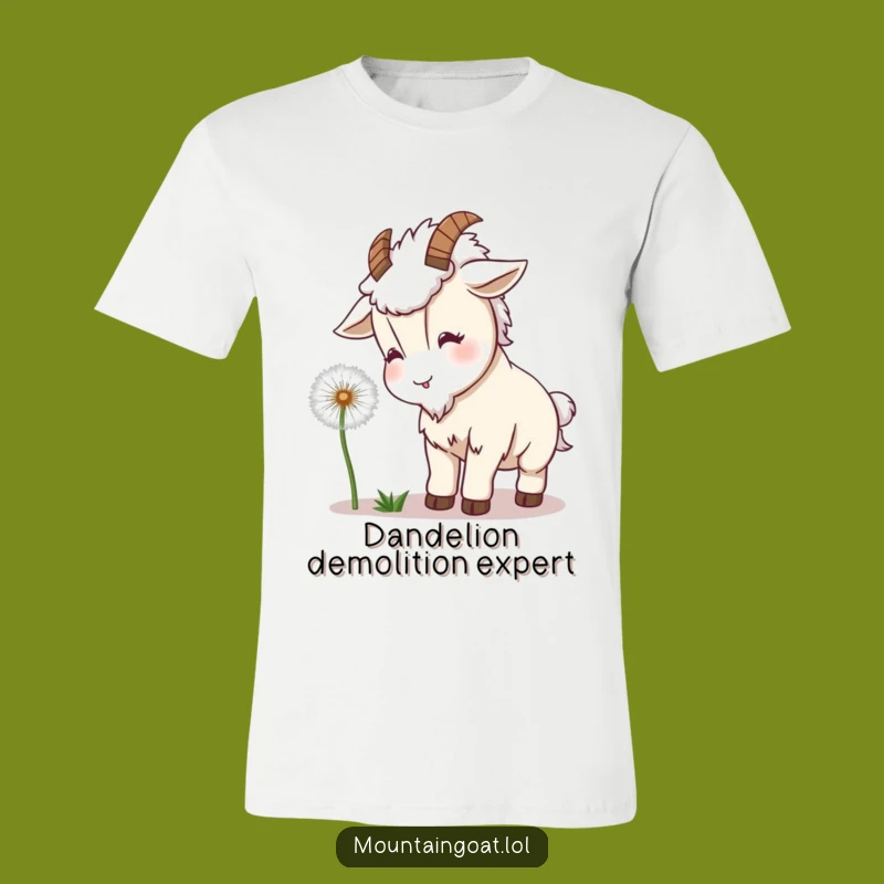 Funny Kawaii Goat Dandelion T-Shirt: Playful Headbutt Tee For Fun Gift