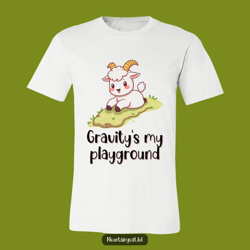 Funny Kawaii Goat Sliding T-Shirt: Adventure Seeker Tee