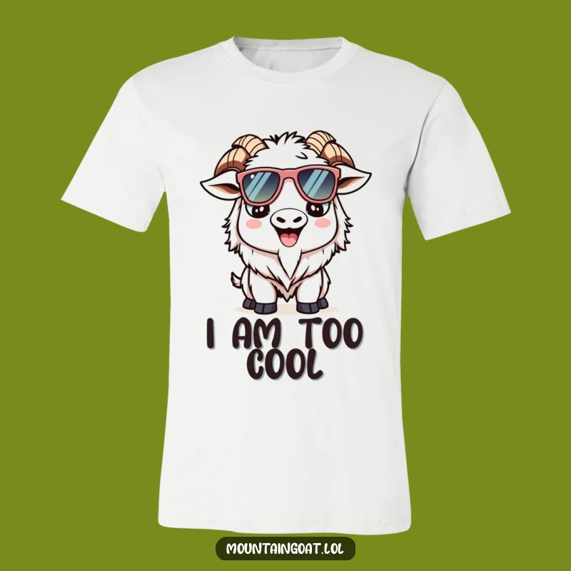 Funny Kawaii Goat T-Shirt - Cool Sunglasses Mountain Goat Tee for Fun Style