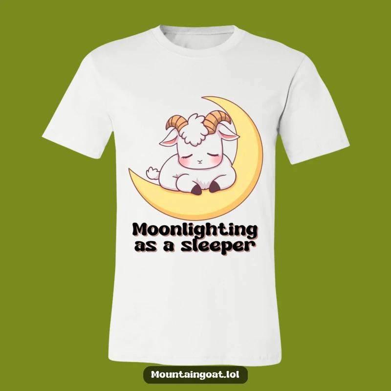 Funny Sleepy Mountain Goat Moon Nap T-Shirt - Comfy Cozy Humor Gift