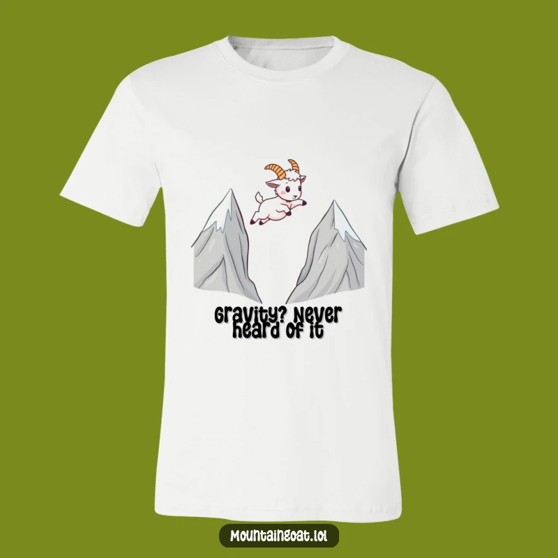 Funny Kawaii Mountain Goat T-Shirt: Boldly Leaping Adventure Tee For Gift