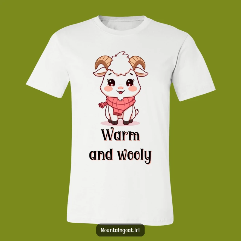 Funny Mountain Goat Scarf T-Shirt: Wear Your Cozy Charm!