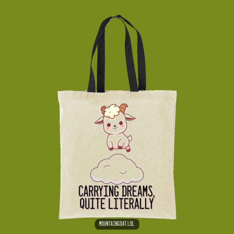 Funny Kawaii Mountain Goat Cloud Leap Tote Bag - Practical Humorous Gift