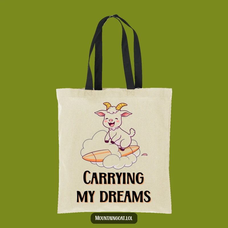 Funny Goat Cloud Surfer Tote Bag - Stylish & Hilarious Carry-All