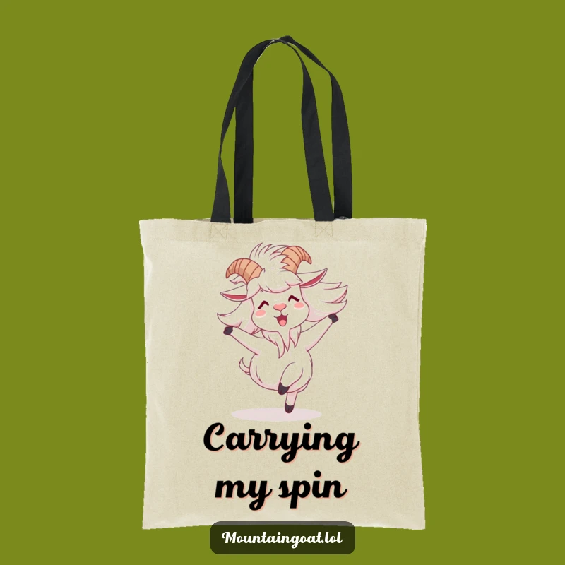 Funny Goat Spinning Tote Bag: Carry Your Joyful Energy