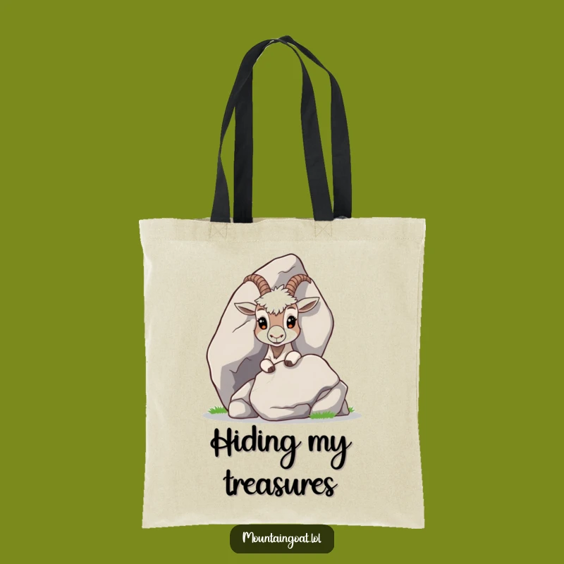 Funny Curious Goat Peeking Tote Bag: Carry Your Secrets with Adorable Flair