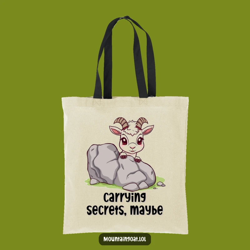 Funny Curious Mountain Goat Tote Bag: Whimsical Peek-a-Boo Canvas Bag, Perfect Shopping Gift