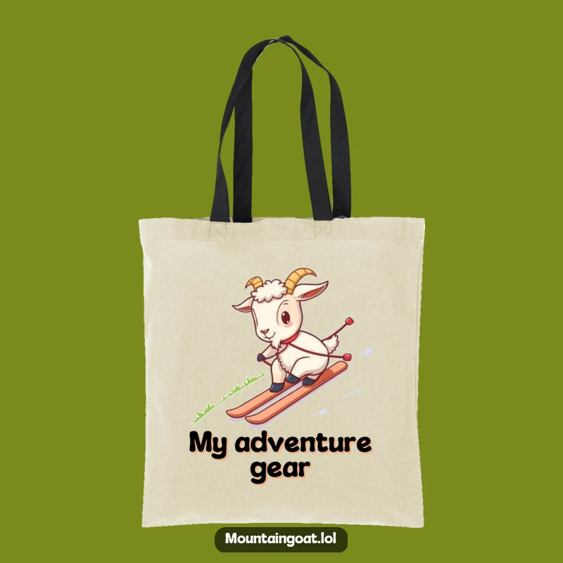 Funny Goat Grass Skiing Tote Bag: Carry Your Essentials with a Smile