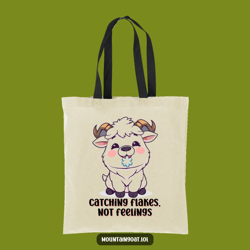 Funny Kawaii Goat Snowflake Tote Bag: Carry Your Joyful Winter Style