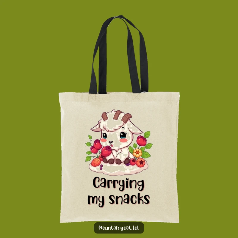 Funny Mountain Goat Berry Tote Bag: Nature Carryall, Gift
