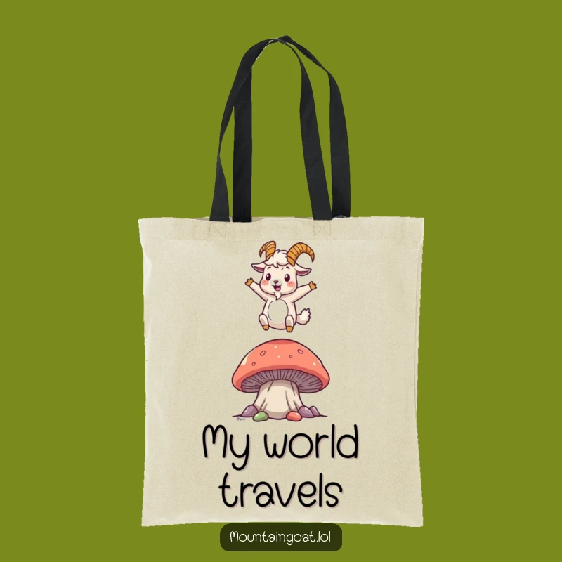 Funny Mountain Goat Mushroom Tote Bag - Carry Joyful Vibes Everywhere