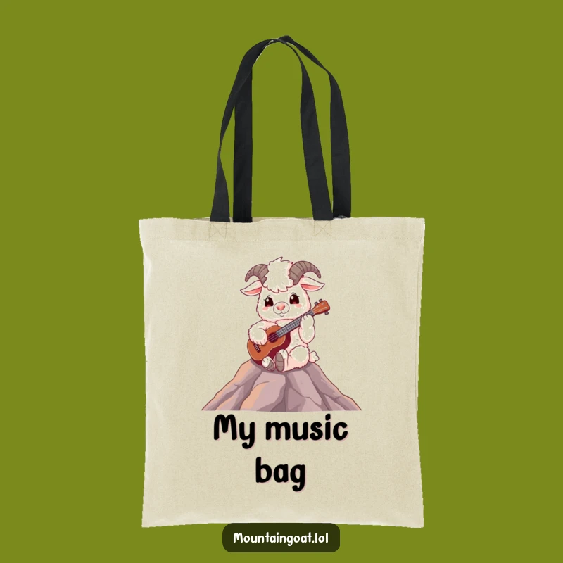 Funny Mountain Goat Musician Tote Bag - Carry Music with This Fluffy Friend Gift