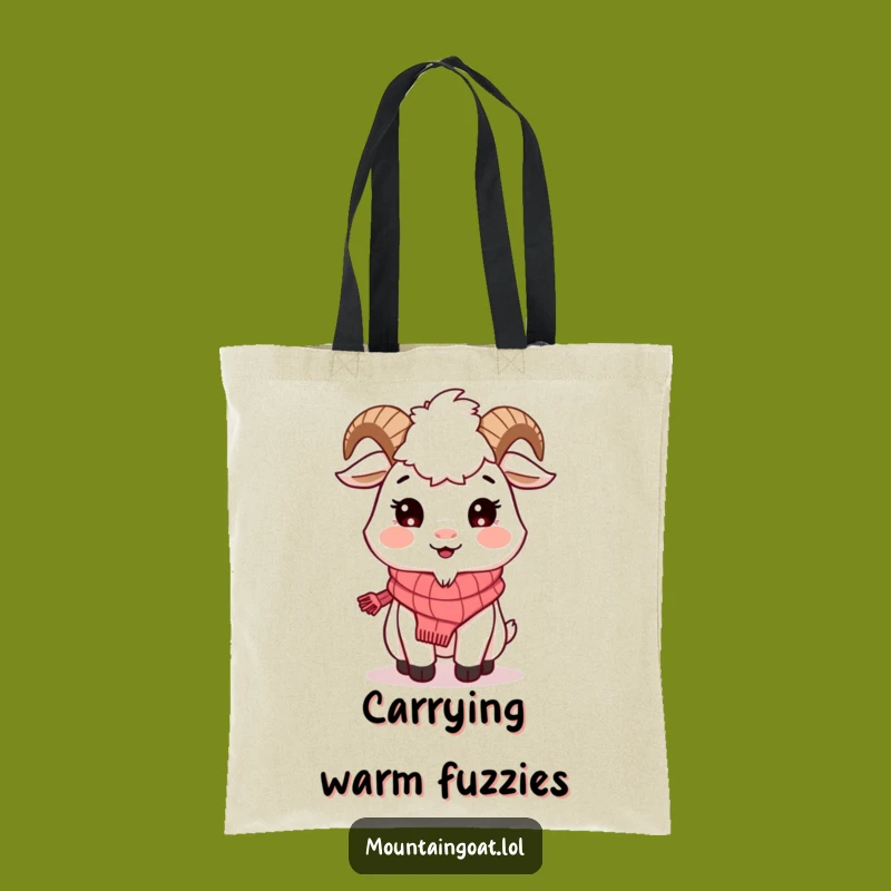 Funny Mountain Goat Scarf Tote Bag: Carry Cozy Smiles Everywhere!