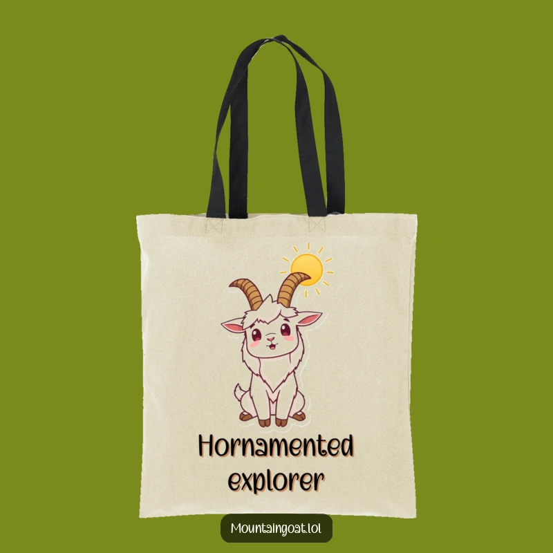 Funny Mountain Goat Sunrise Tote Bag - Eco-Friendly & Humorous Carry-All