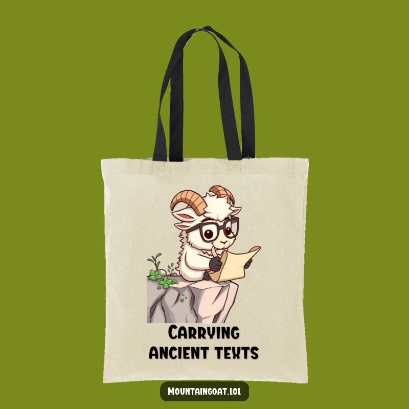 Funny Scholar Goat Tote Bag - Bookworm Humor Gift for Smarty Pants