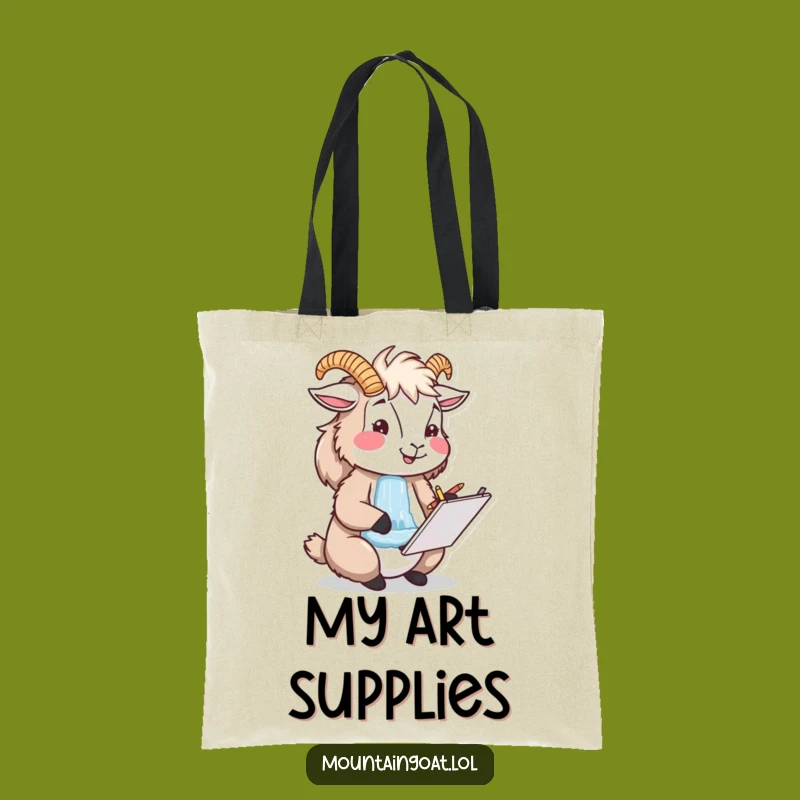 Funny Mountain Goat Artist Tote Bag - Carry Your Creations with This Nature Gift