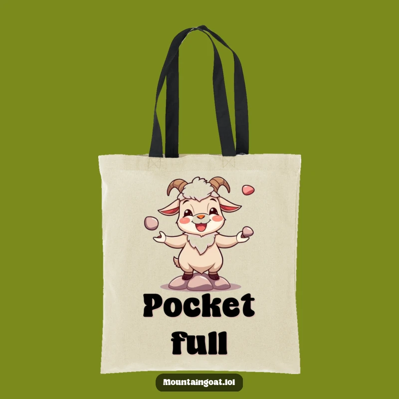 Funny Joyous Goat Pebble Juggling Tote Bag - Carry Your Joy